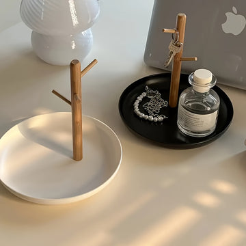 Contemporary Artificial Wood 1pc Entryway Tabletop Storage Tray - Key Jewelry Perfume Holder for Home Room Living Room Office Decor